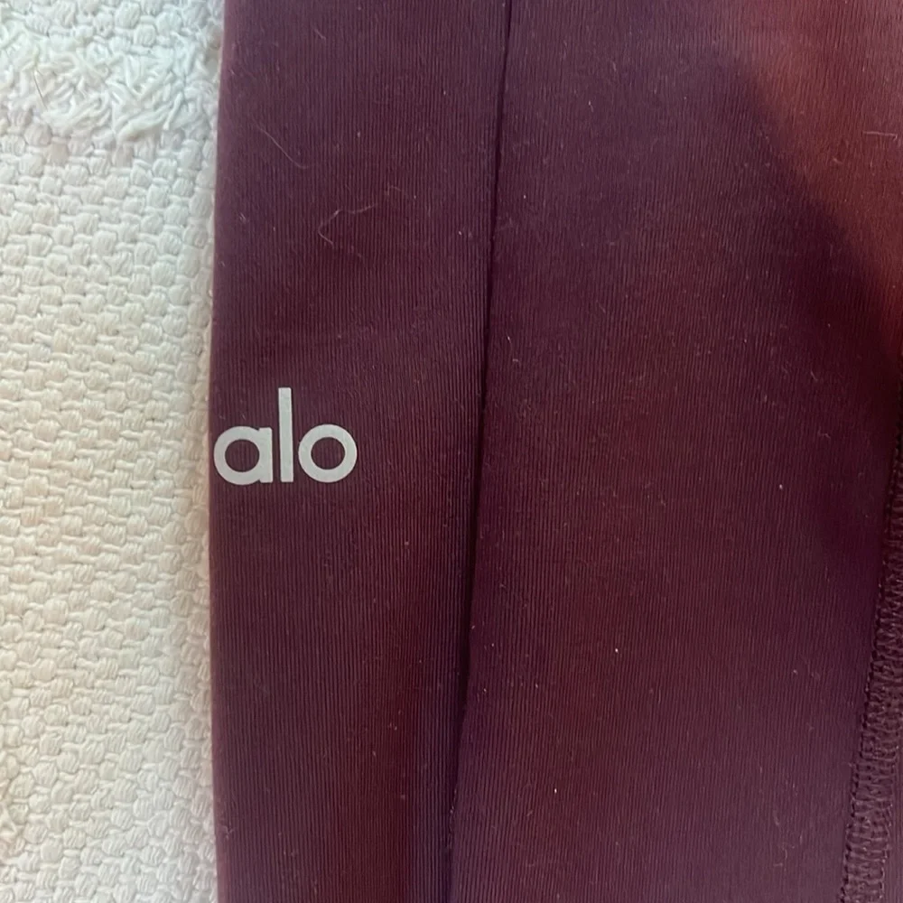 Alo yoga purple checkpoint drawstring legging with tie size XXS